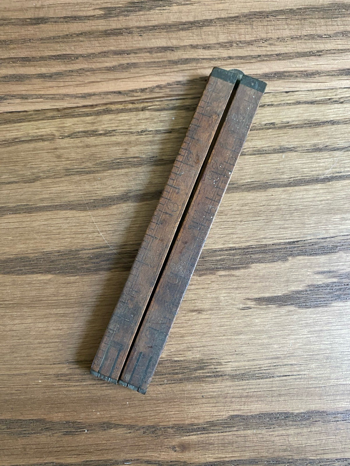 Vintage Folding Ruler Brass And Wood Fold Rule 24 inch Folding Rule