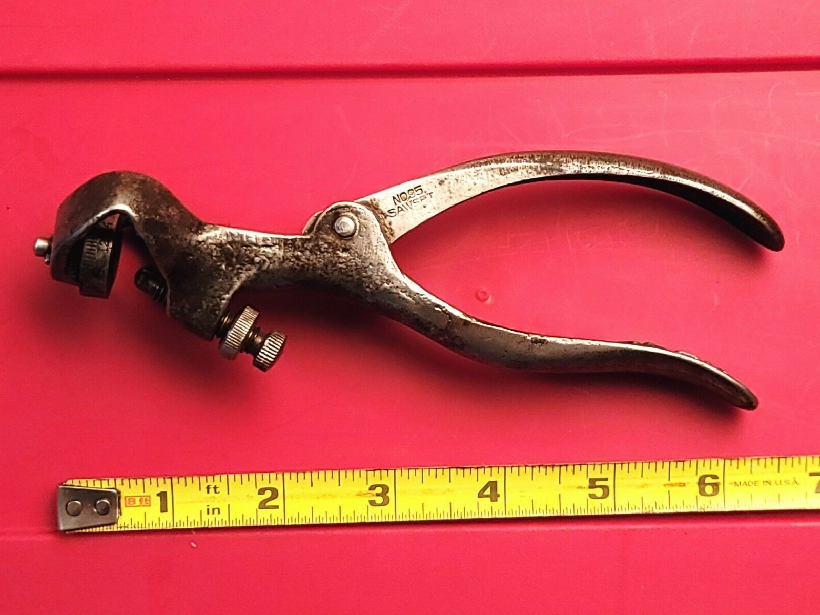 Vtg Apex No. 95 Saw Set w Dial Chas Morrill New York Patent 6.5″ Length Saw Set
