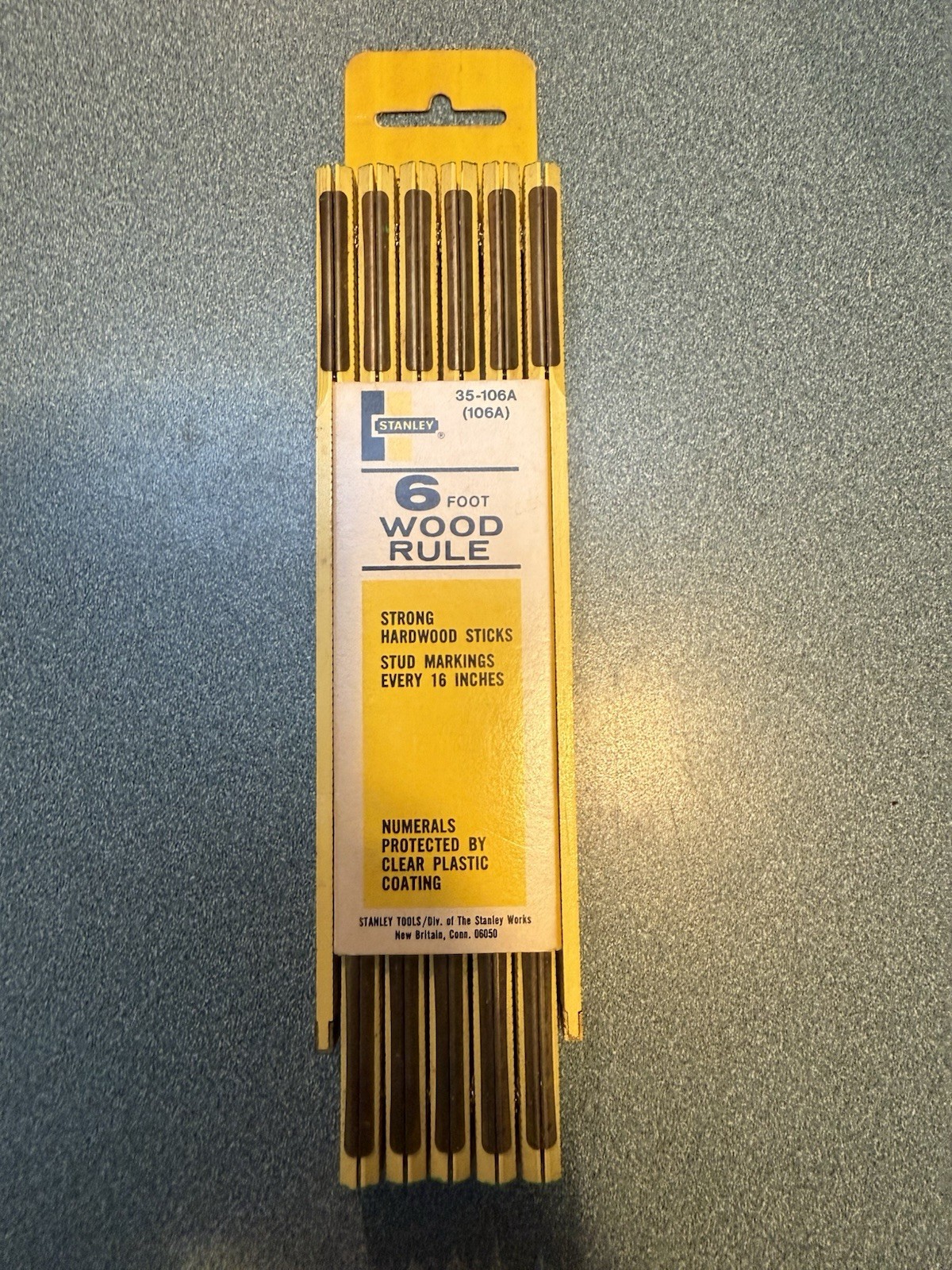 Rare VTG STANLEY 6’ No.106A Zig Zag Folding Rule NOS Unused 339TC USA