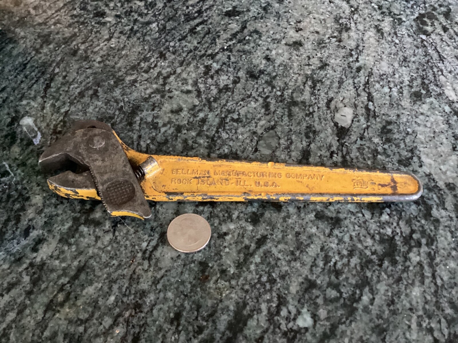 Vintage – Polly Gellman Mfg. Rock Island, IL 9in. No.91 Adjustable Wrench Rare