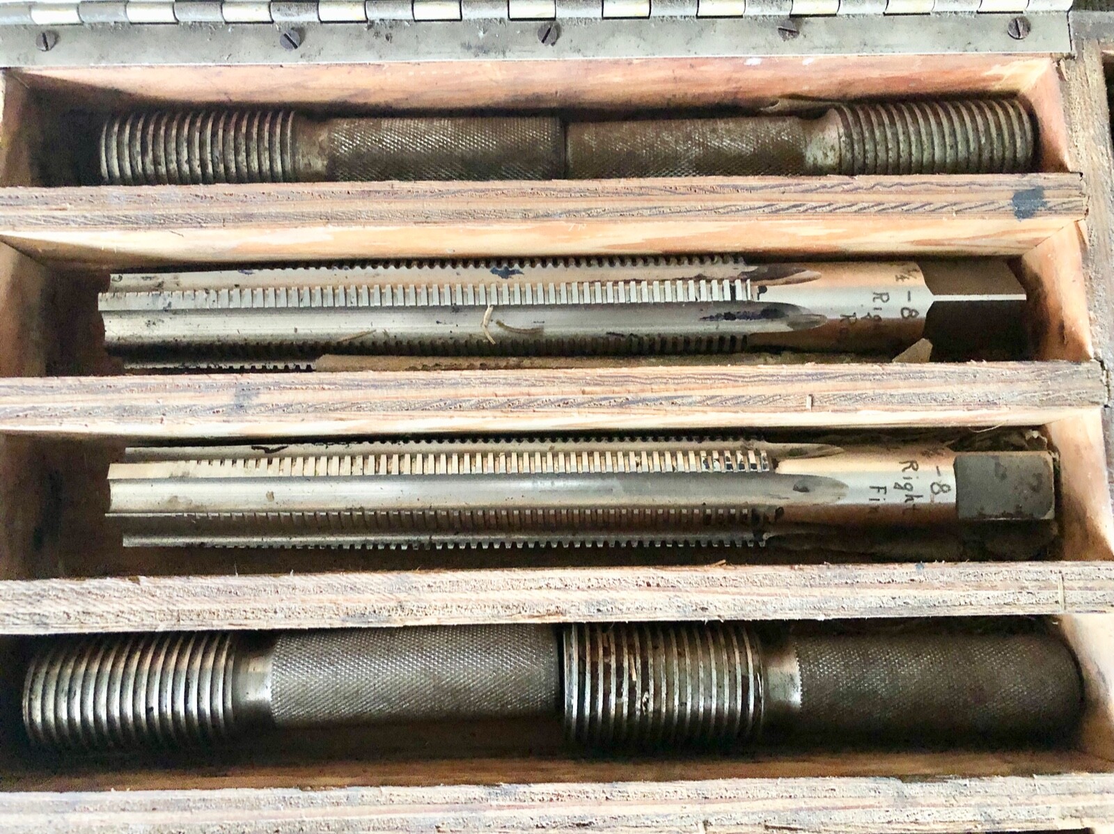 Vintage 1-1/4″-8 Tap Set and Go No Go – Left Hand, Right Hand, Rough, Fine