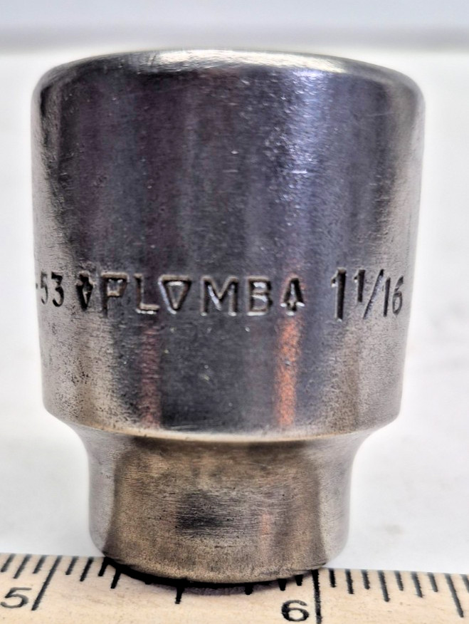 Vintage Plvmb 1/2 ” drive , 1-1/16″ , 12 point socket, WF-53