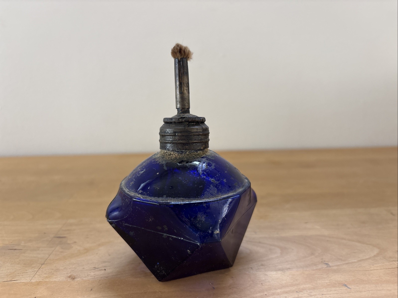 Rare Antique Jeweler’s Lamp Burner Cobalt Blue Glass