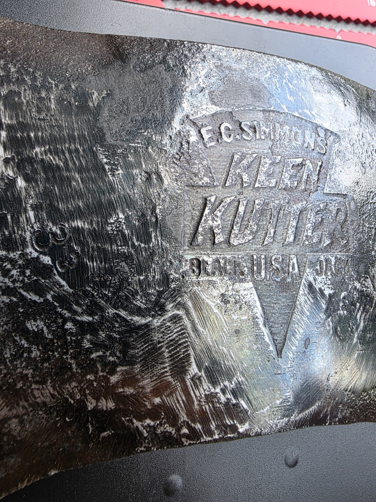 EC Simmons Keen Kutter Black Jack Embossed Double Bit Axe 3³ Stamp