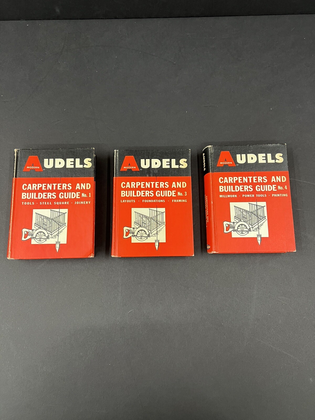 AUDELS Carpenters and Builders Guide 1966 Frank P. Graham No. 1,3,4 Hardcover
