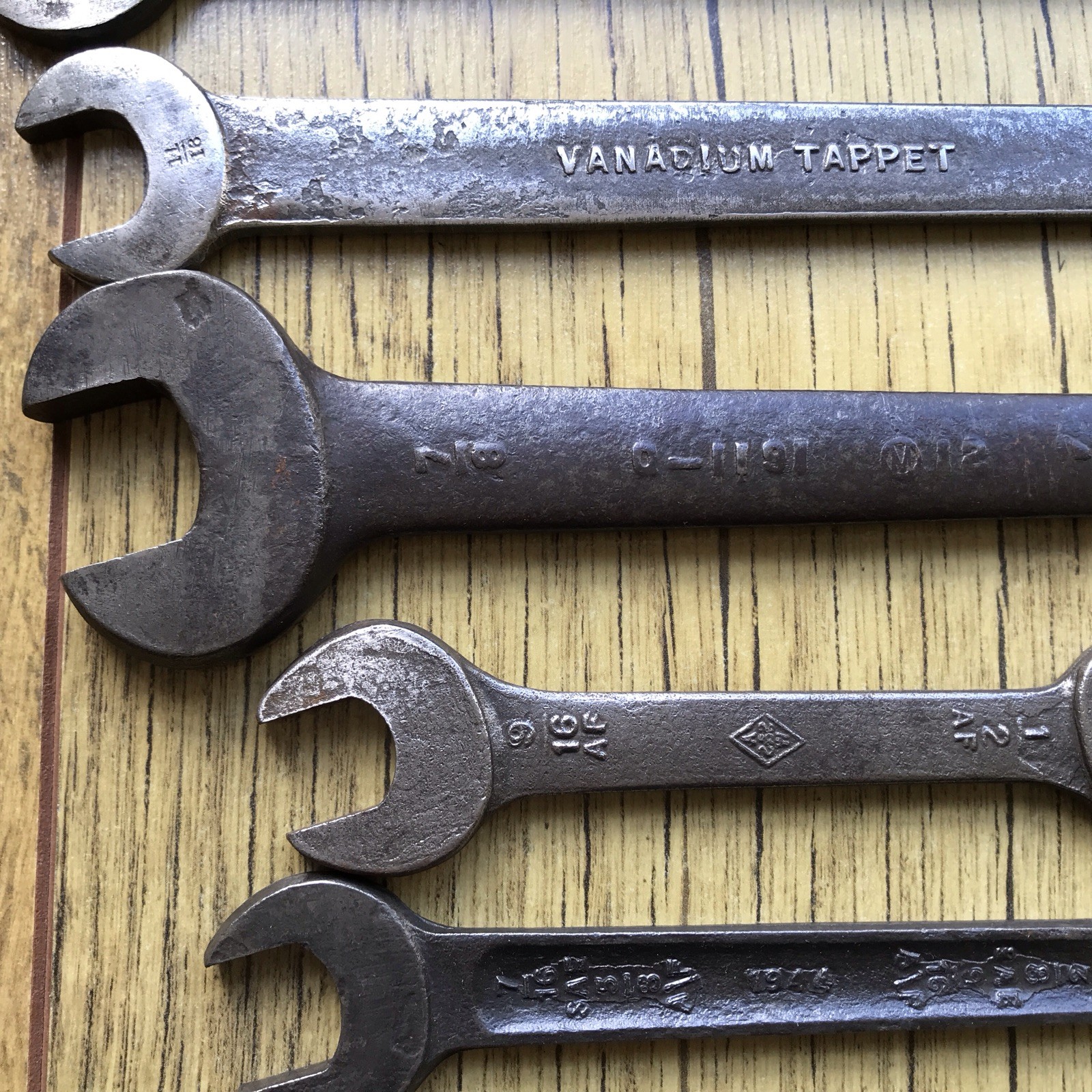 7 Vintage 1940s Austin Whitworth Spanners 7/8” to 3/8” AF.