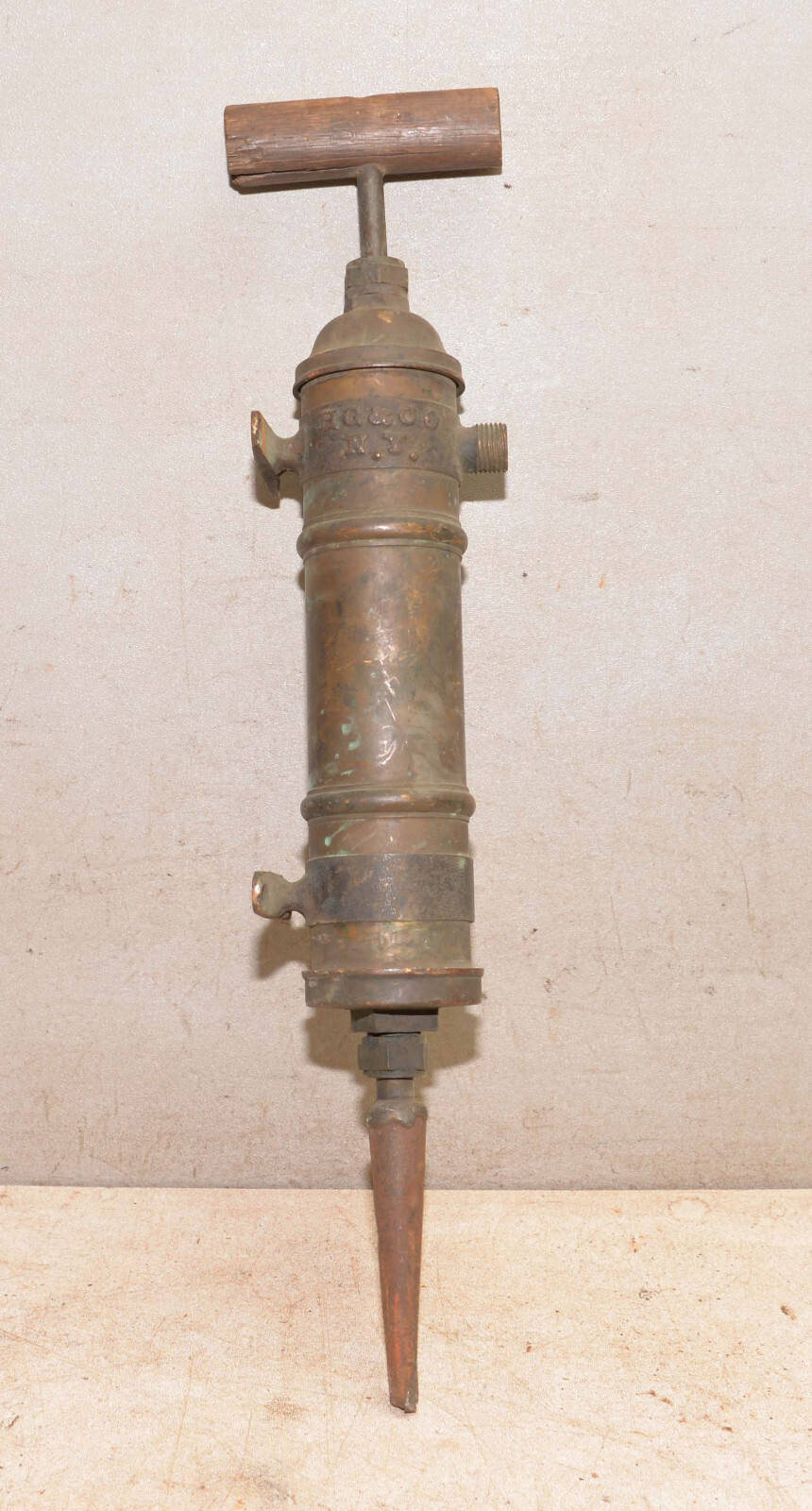 Antique E G & S Co NY brass oiler railroad boat pump collectible early tool