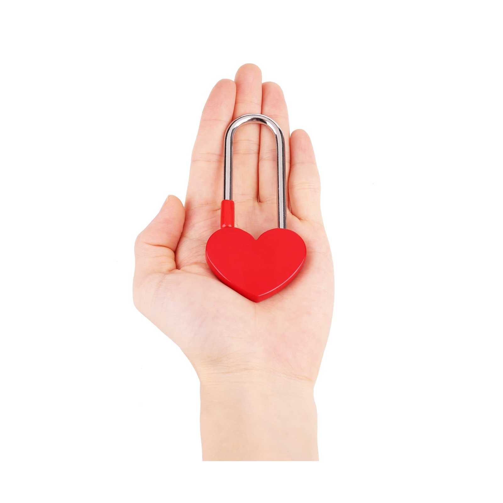 100PCS 3.5″ 50mm Love Lock Heart Padlock,Red Single Heart Wish Lock for Lover…