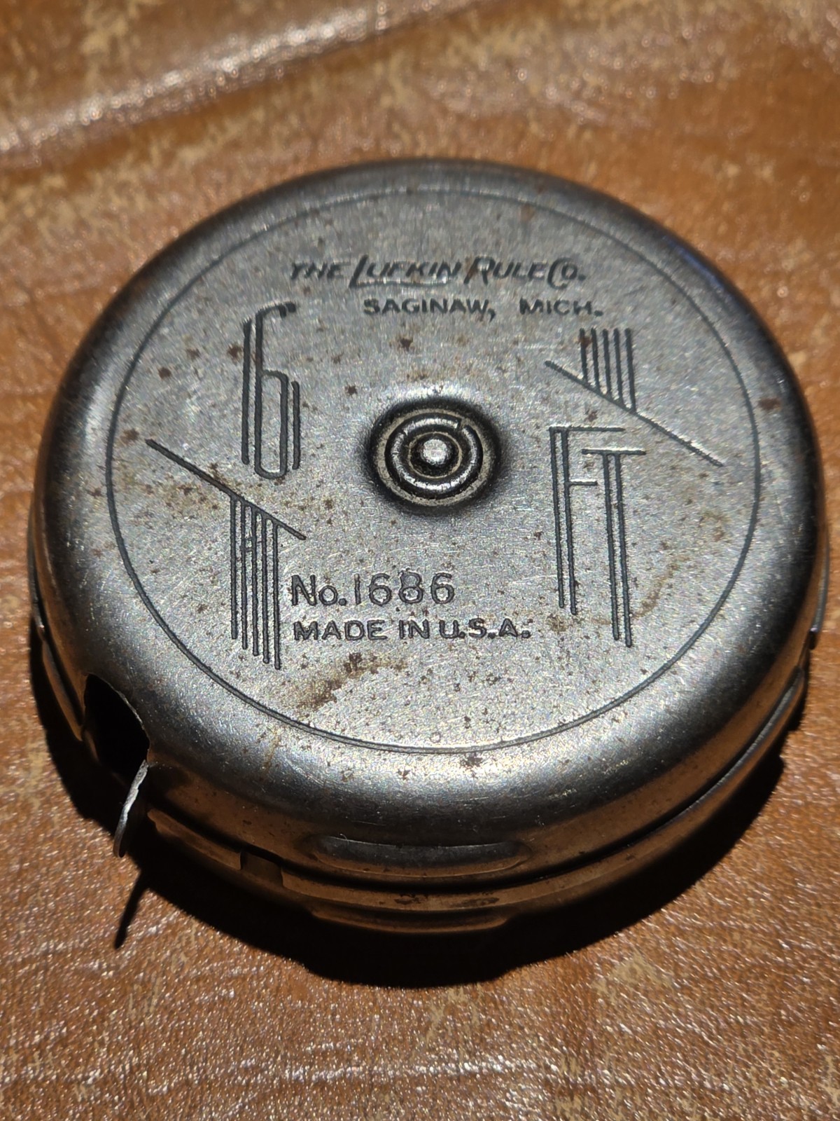 Vtg Lufkin Rule Co Wizard Junior Metal Tape Measure 1686 6 Ft USA Saginaw MI