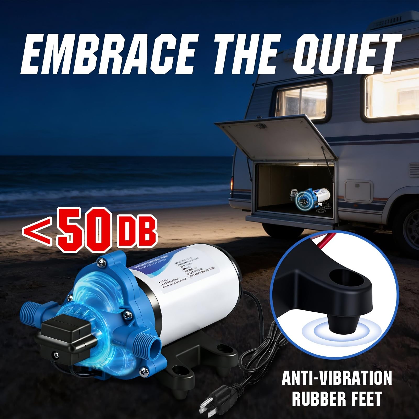 DC HOUSE 110V RV Camper Water Pressure Diaphragm Pump, 4GPM 50PSI 33-Series, …