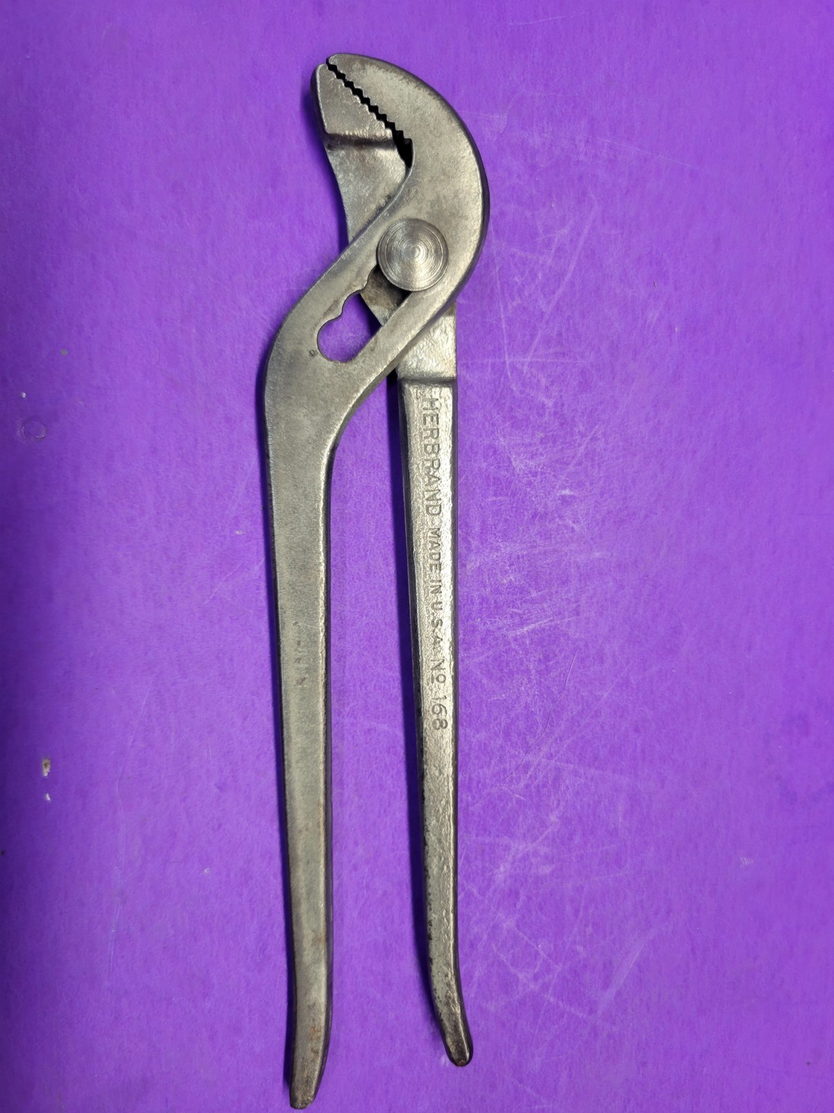 VINTAGE HERBRAND NO.168 ADJUSTABLE SLIP JOINT PLIERS 7.5 ” LONG
