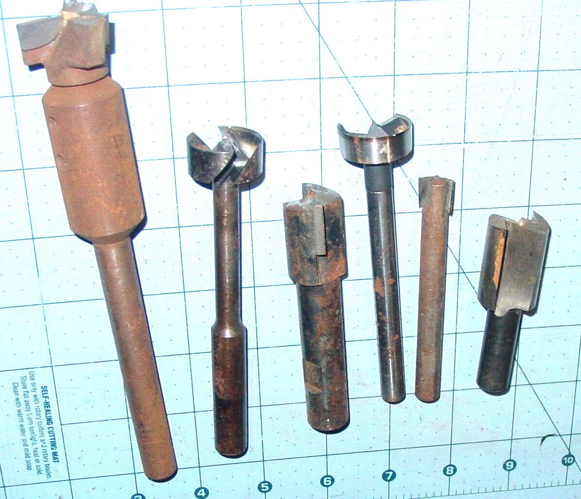 Vintage Woodwork Cutters Rounding Forstner Lathe Drill Press End Mill Bit Lot