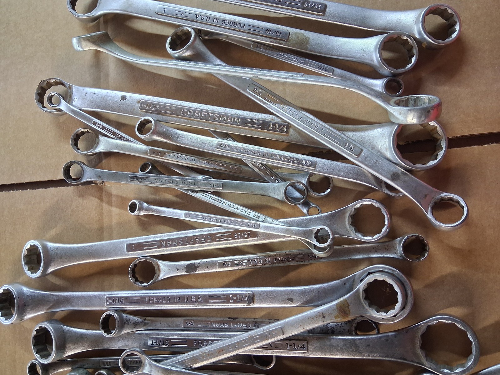 Vintage Craftsman Double Box End Wrenches Bulk Lot Mostly SAE All USA made.