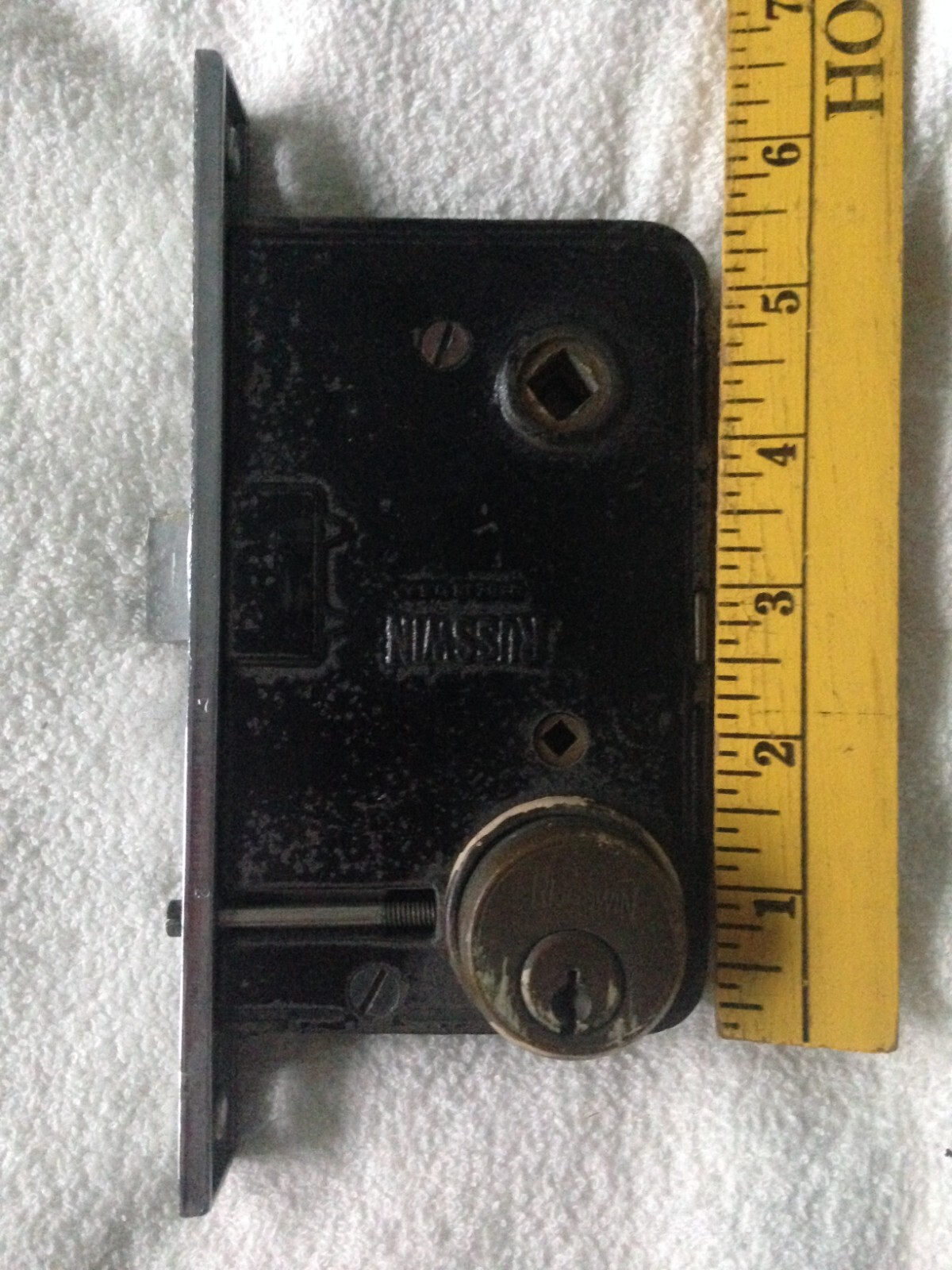 Russwin Mortise Lock Door Architectural Salvage Brass 7.75″ face plate,5.5″ tall
