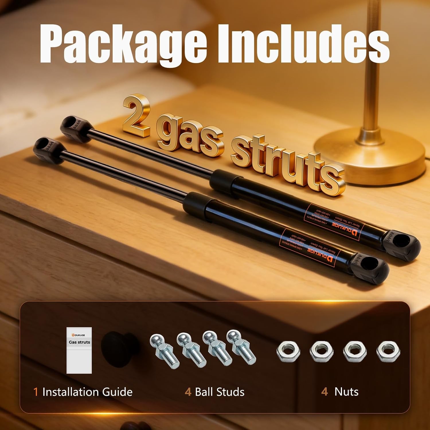 C16-08054 Gas Struts 20 inch 100lb, 6939S10 Gas Shocks Springs Lift Support f…