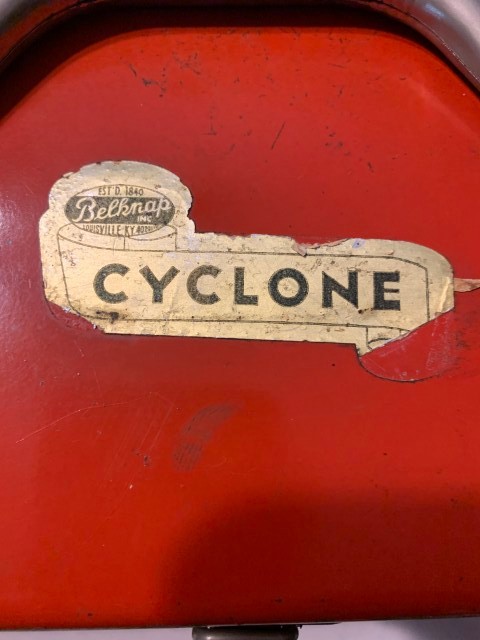 Vintage Belknap Cyclone Red Toolbox w/Red Tray – 6-1/2″ x 7-1/2″ x 19″