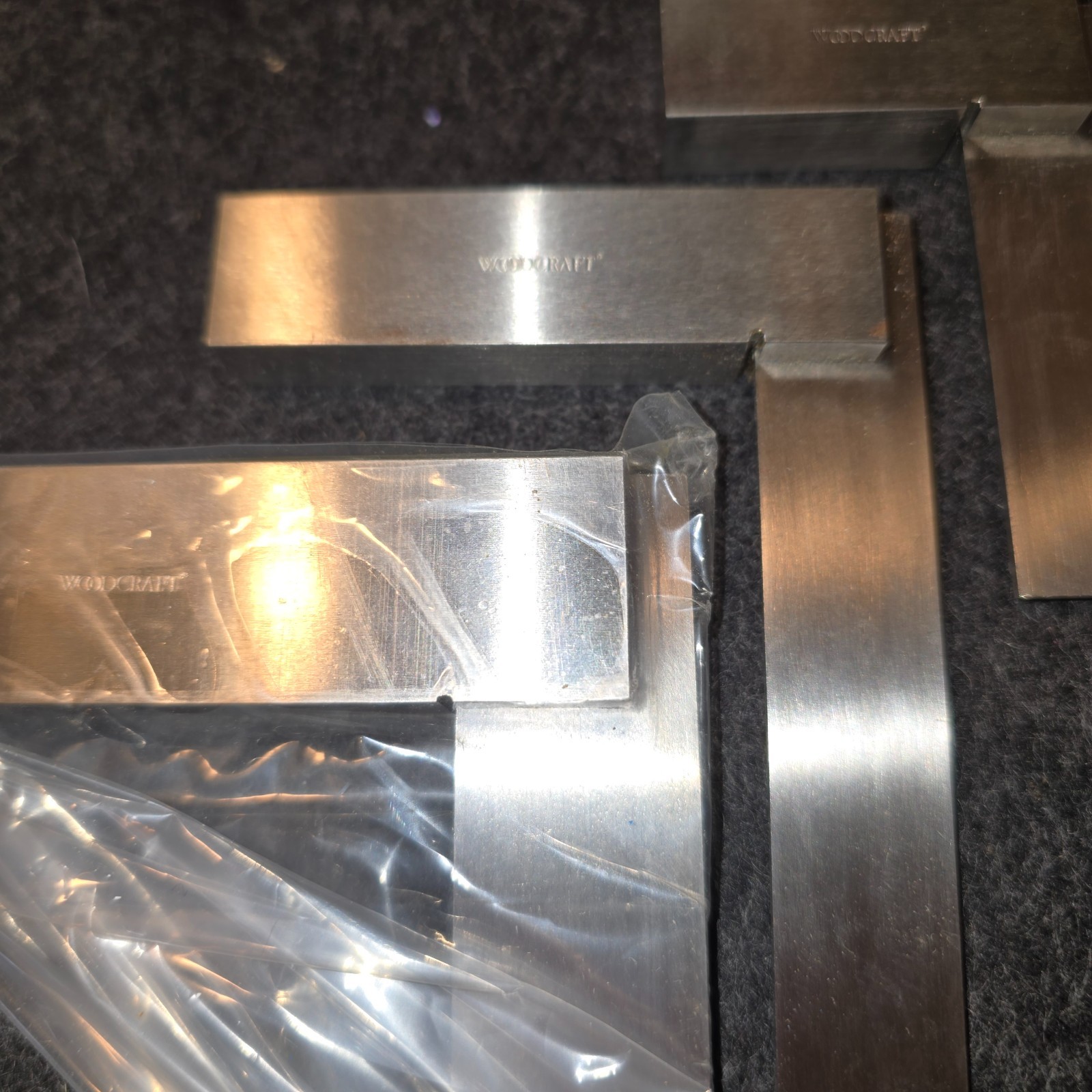 WOODCRAFT Solid Steel Engineer’s Tri Square, 3-Piece Set, 2” 4” 6” Squares
