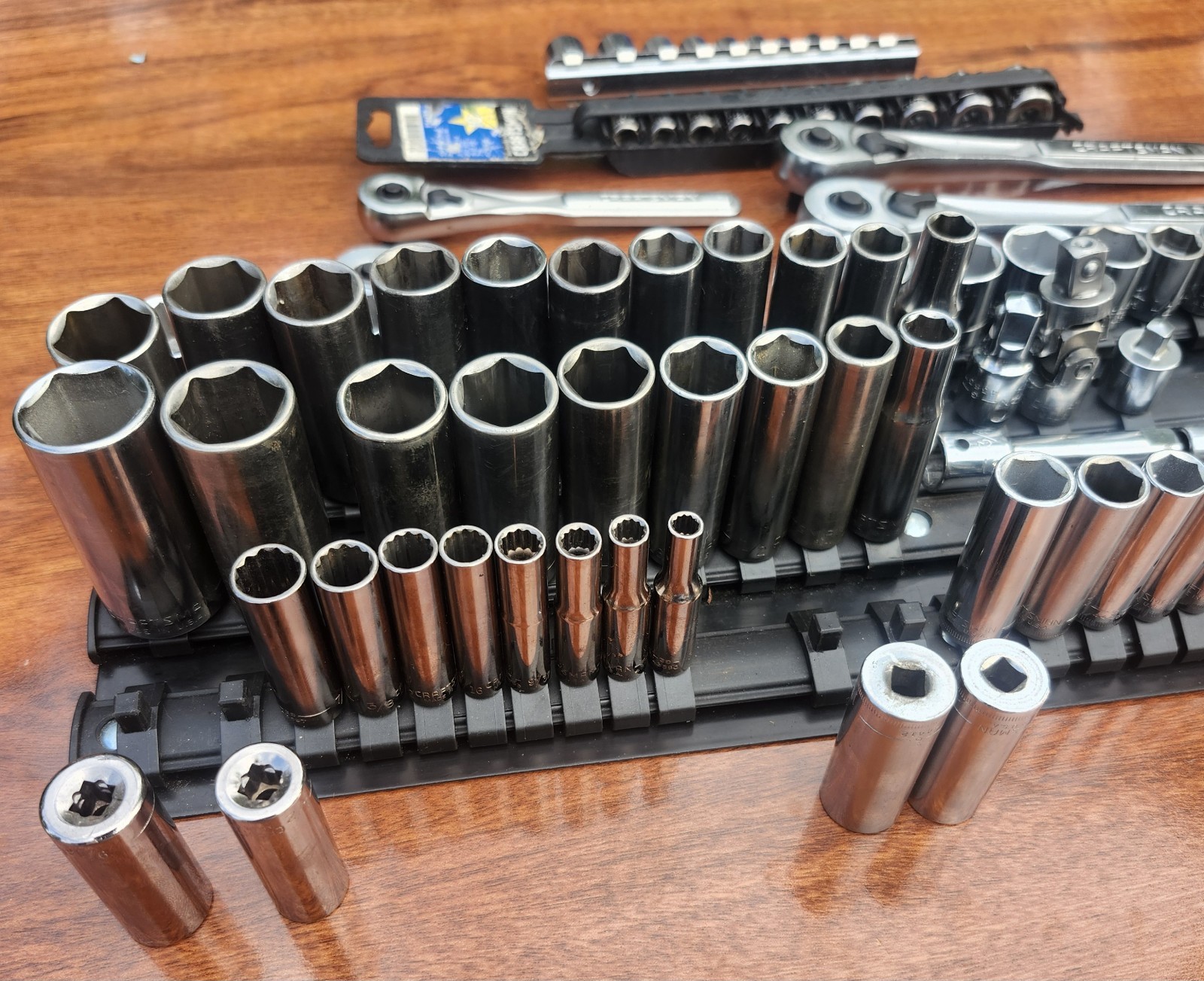 Craftsman Socket Lot 90 1/4″, 3/8″ Drive 4 Ratchets 6 & 12 Pt Metric Sae USA