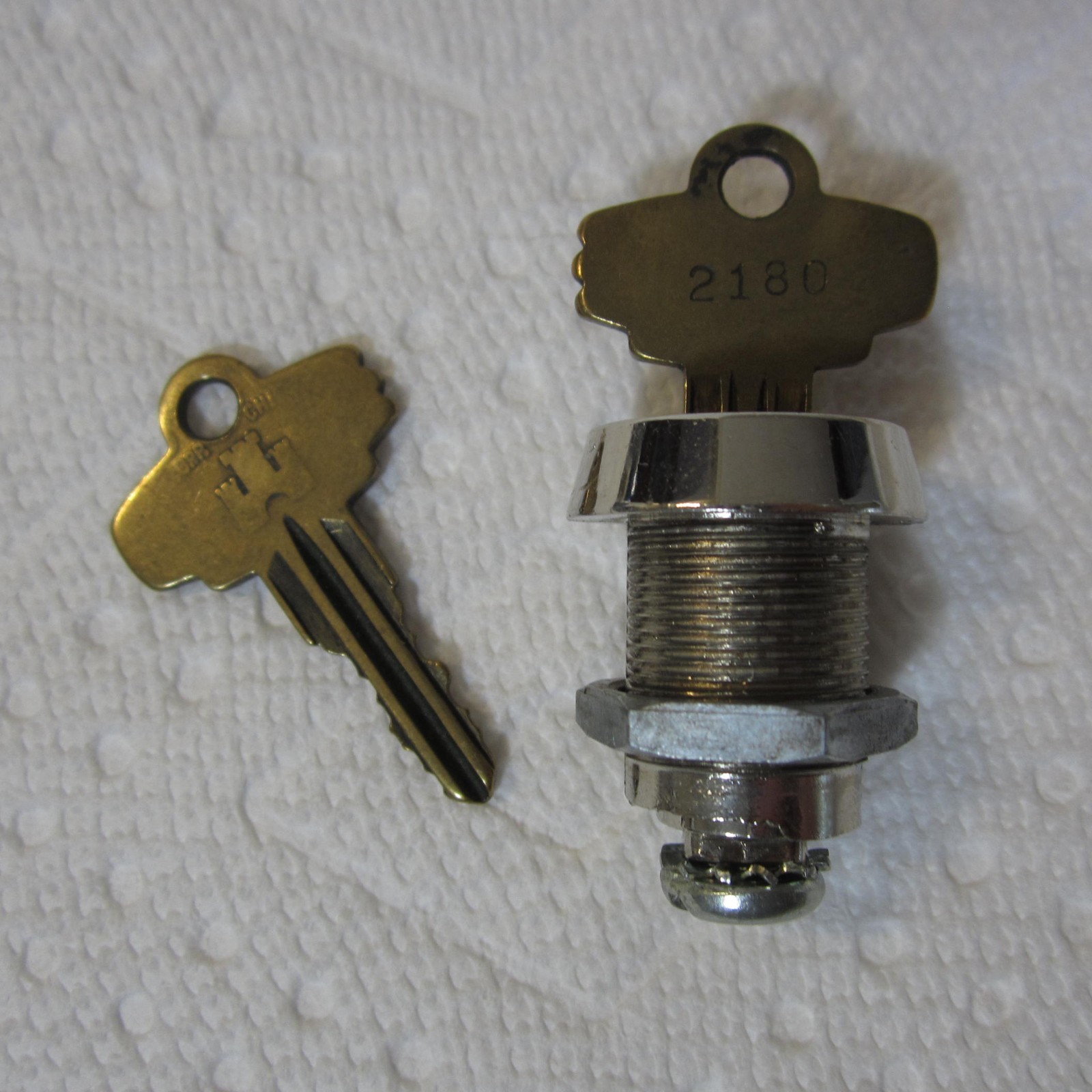 Vintage Round Mortise Cylinder Lock & Keys #2180