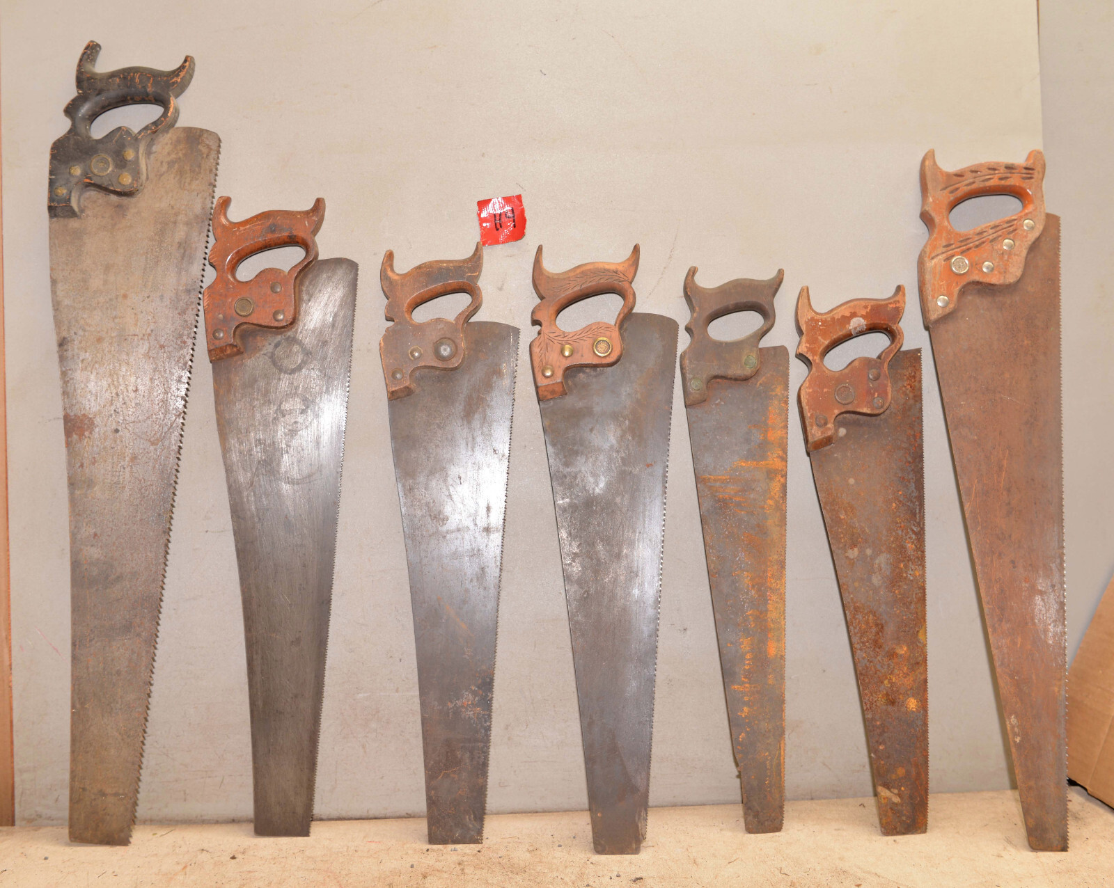 7 antique hand saw Disston & more collectible woodworking parts repair lot H4