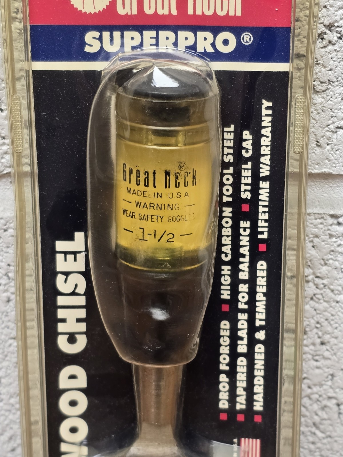 Vintage Great Neck 1-1/2″ Wood Chisel No 1048 USA NEW