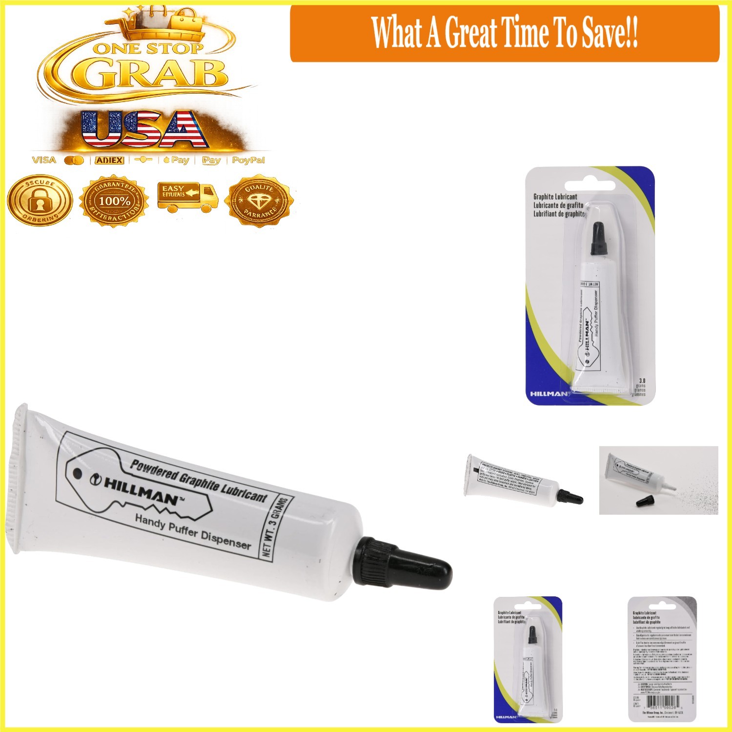Graphite Tube 3G Lock Lubricant for Car, Home, Padlocks, White