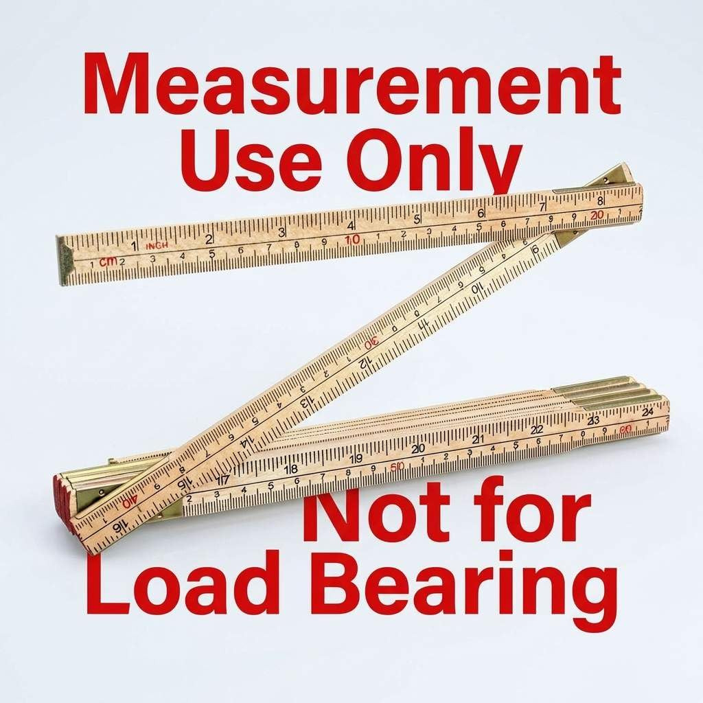 Folding Wood Rule, 6 FT 6 Inch Foldable Ruler with US and Metric Measurements fo