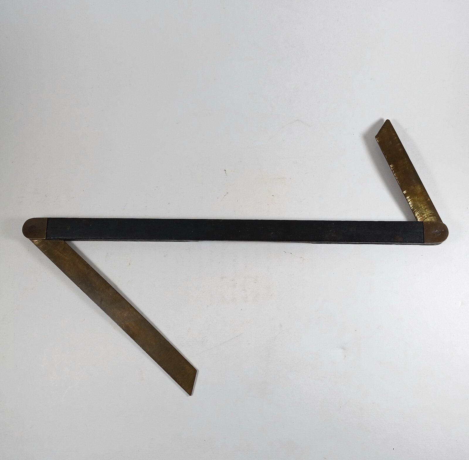 Antique Brass & Ebony Wood Shipwright’s Bevel Tool, 12″