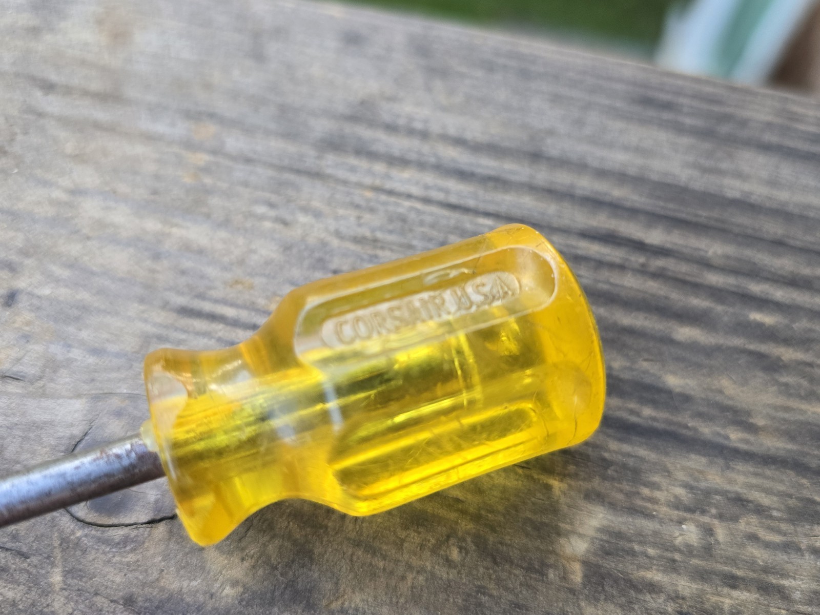 Vintage Corsair Scratch Awl 5.5″ Yellow Plastic Handled USA