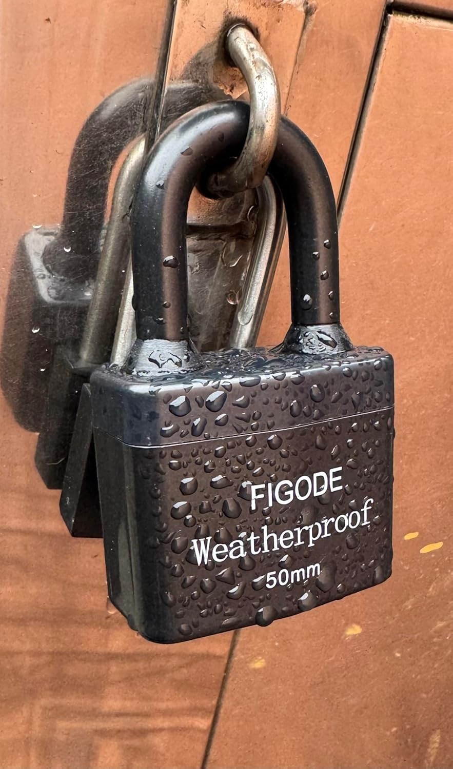 Outdoor Waterproof Padlock, Large Heavy Duty Sturdy Covered Laminated Steel K…