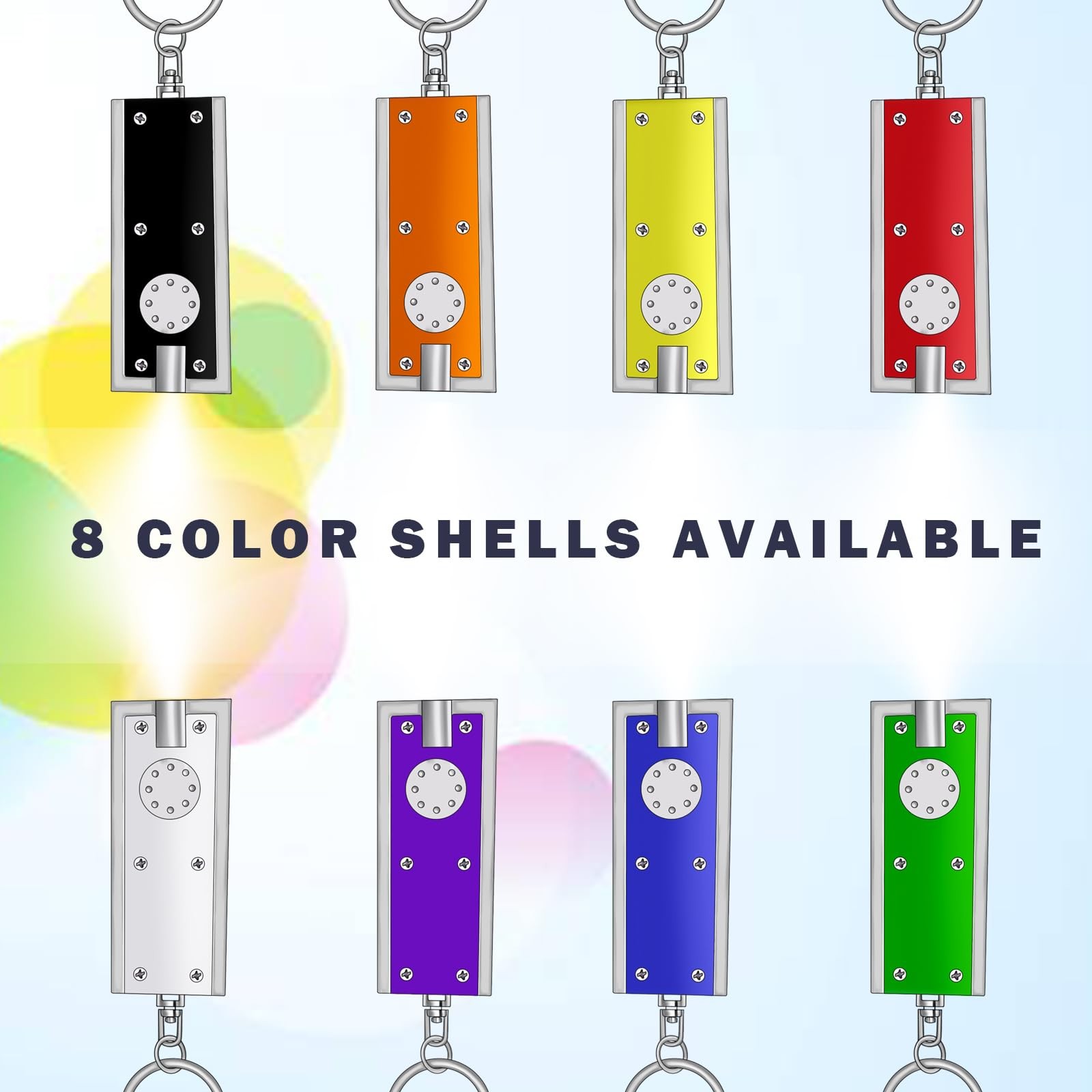 Daemson Mini LED Keychain Flashlight, 3.78 x 0.94 x 0.31 inches, Multicolor