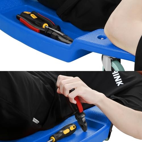Inches Heavy-Duty Low-Profile Roller Automotive Creeper with 48 Inches Blue
