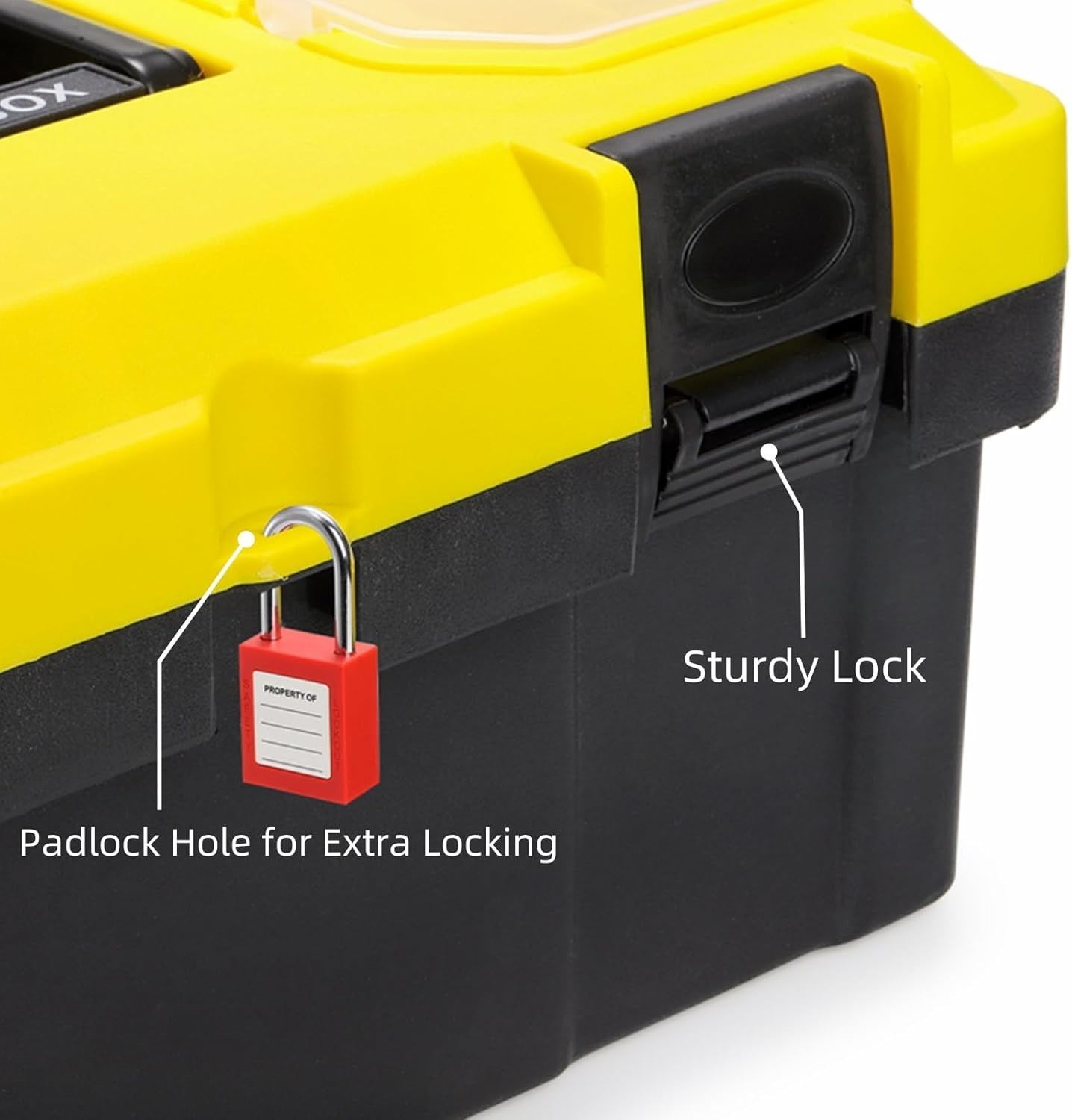 Stylish Black & Yellow 16-Inch Heavy Duty Tool Box – Versatile & Secure Storage