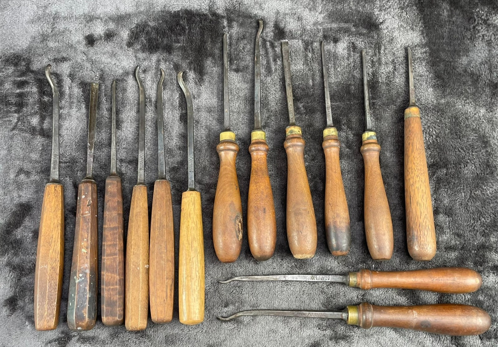 Vintage Antique S.J. Addis London Wood Carving Tools Chisel Gouge Set 14 Pc