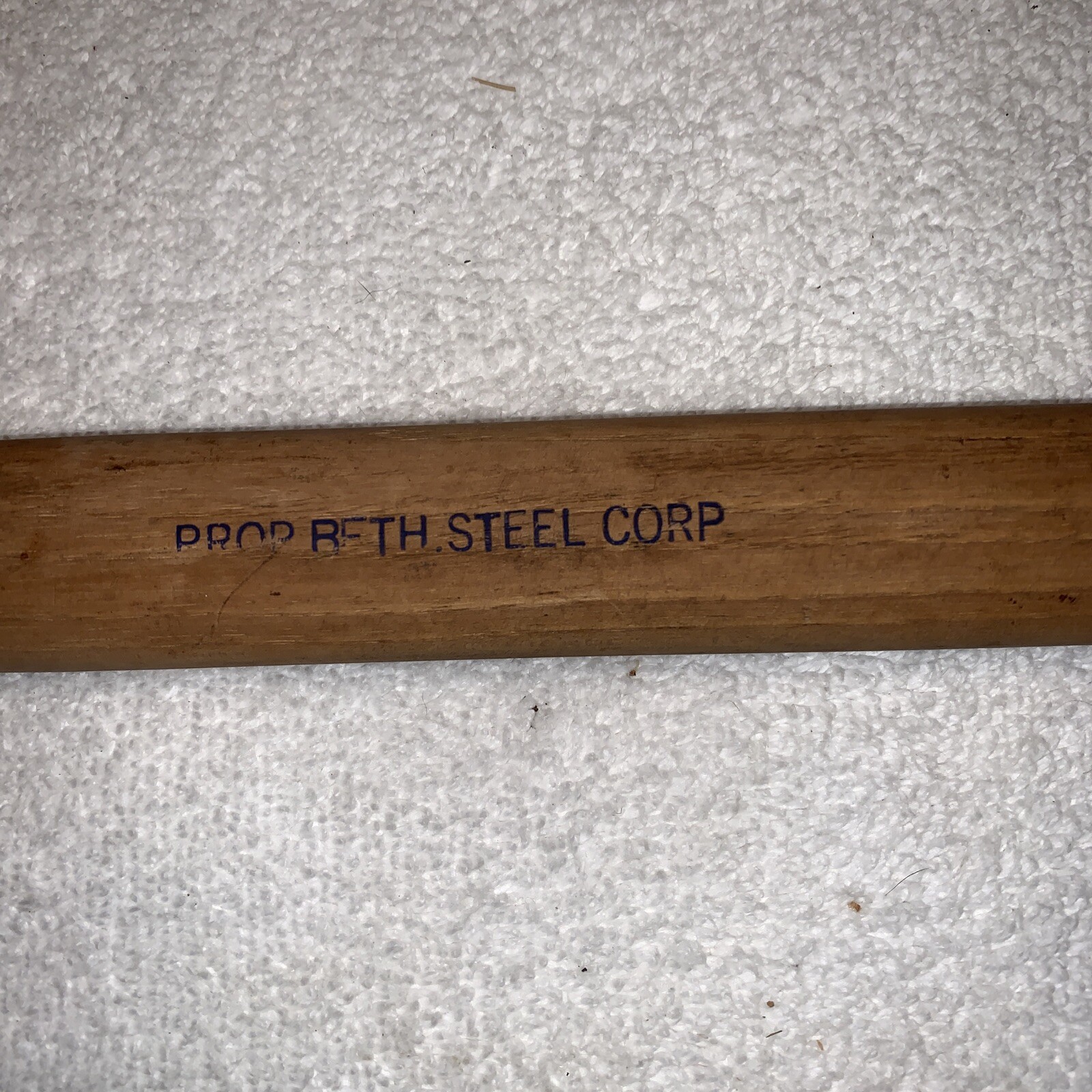 Vtg 18″ Hickory Wood Hammer Handle Property of Bethlehem Steel Hartwell Brothers