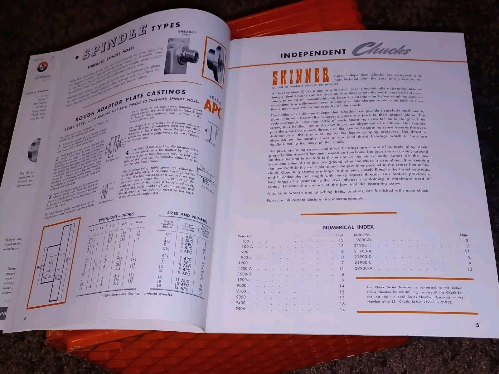 1964 SKINNER CHUCKS VISES COMPANY CATALOG #75 Hand Operated Soft Blank Top Jaws