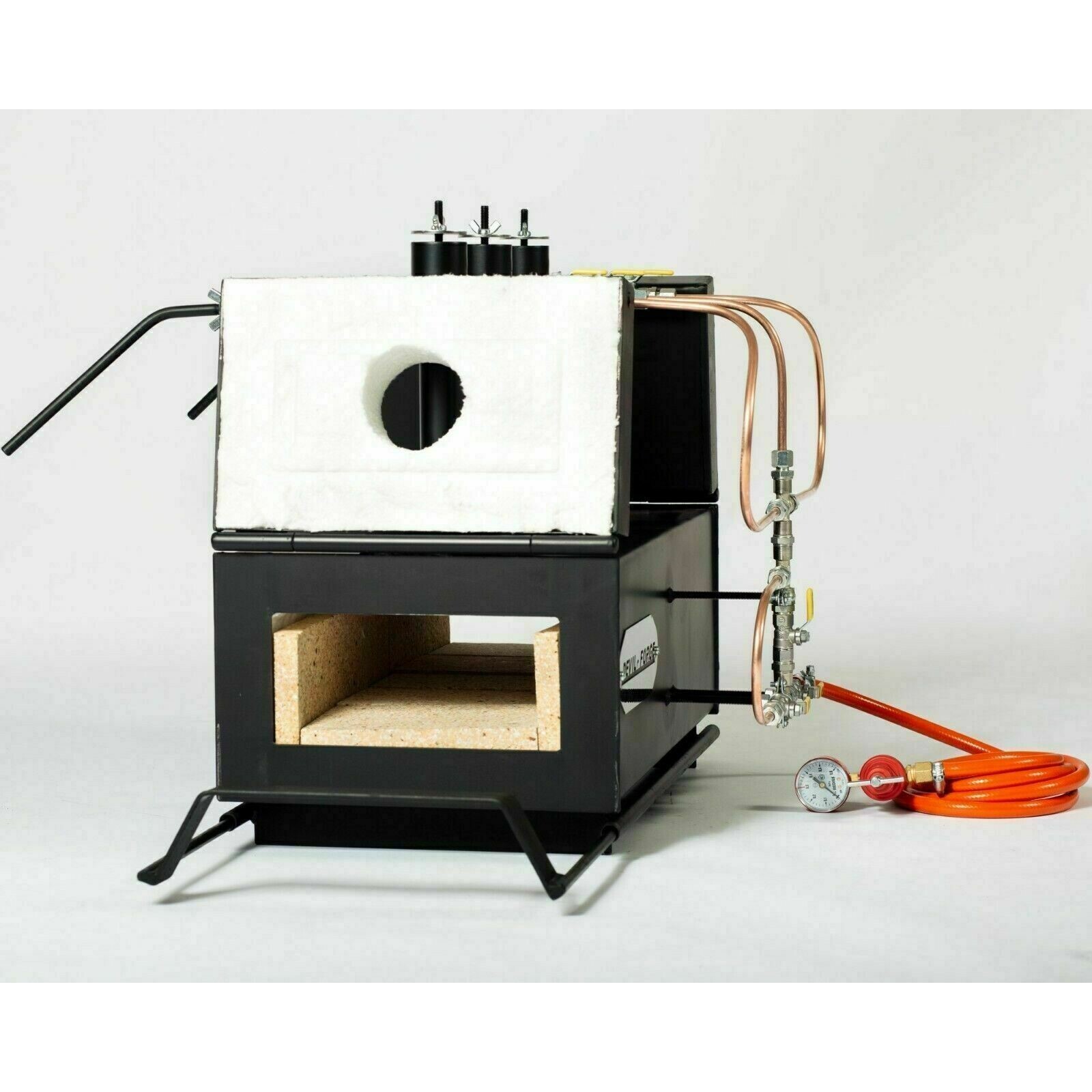 DEVIL-FORGE DFPROFK3 Gas Propane Forge Farrier Burner Furnace Kiln +Tongs USA