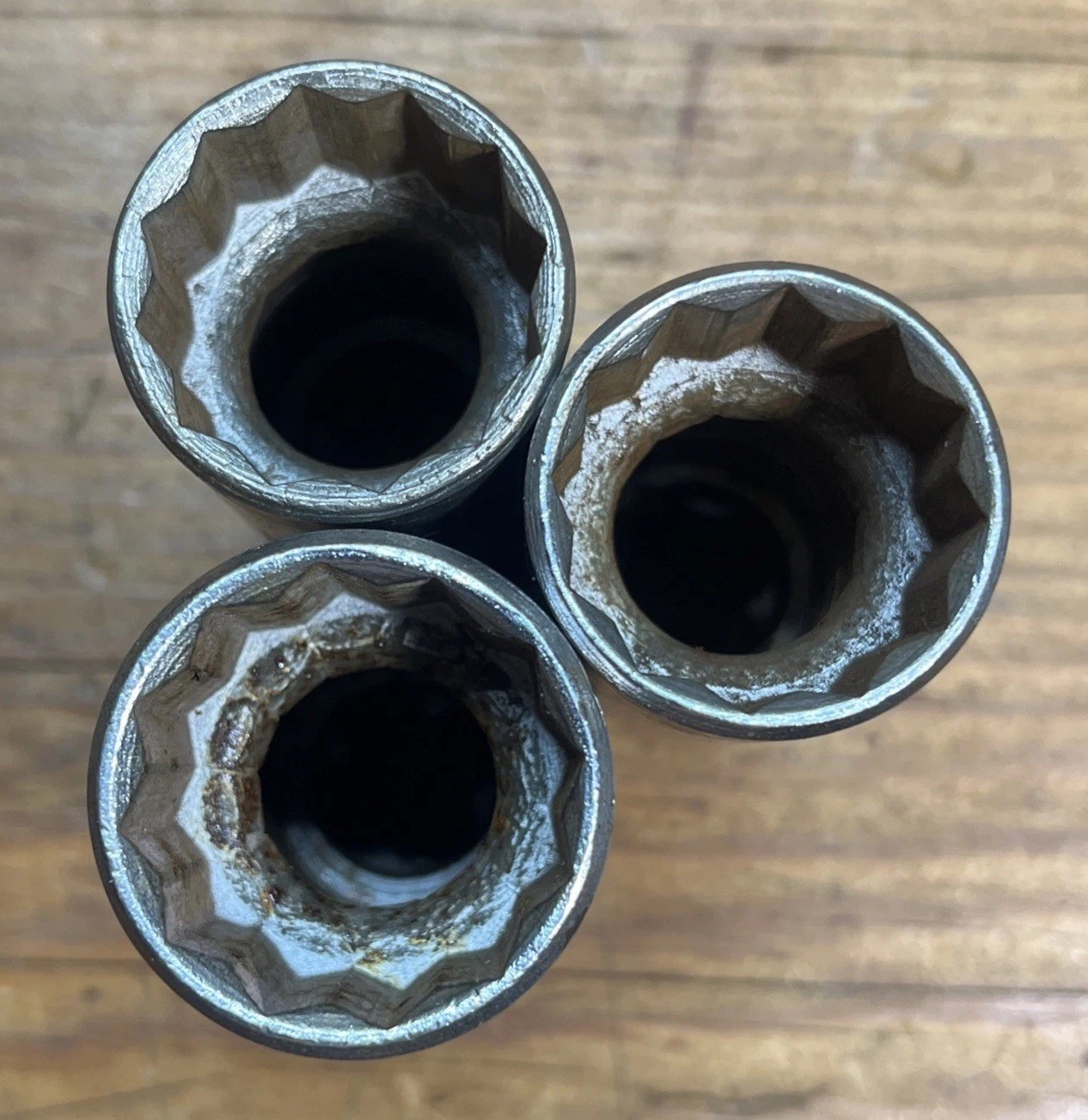RARE – P&C (Peterson & Carlborg) 12 Point 1/2″ Deep Well Socket Lot 15/16” 1”