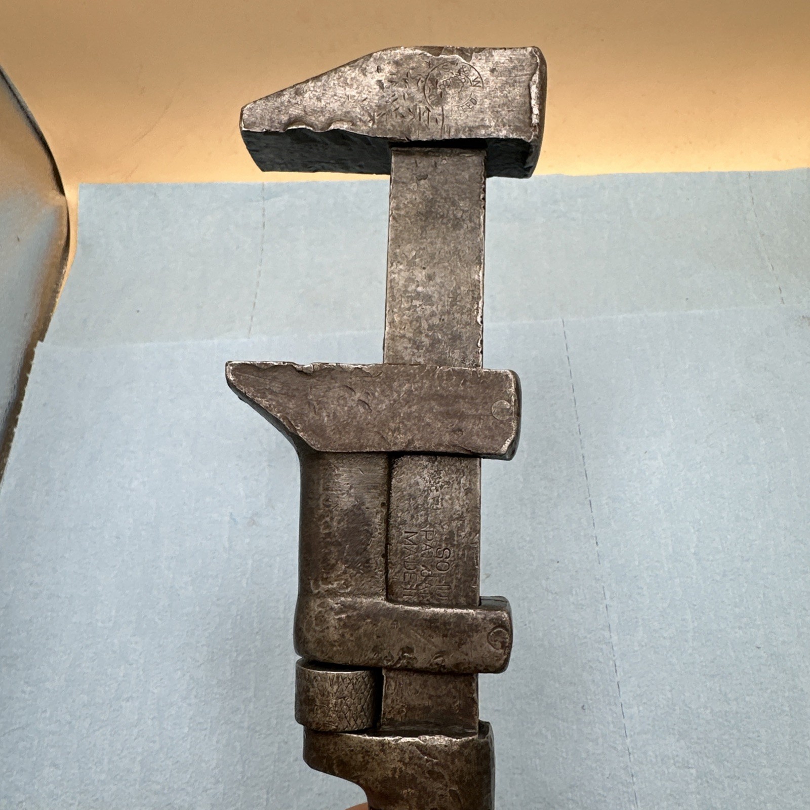Antique P. S. & W. Co. 12” Solid Bar Pipe Wrench Pat. Jan. 14, 1896 Made In USA