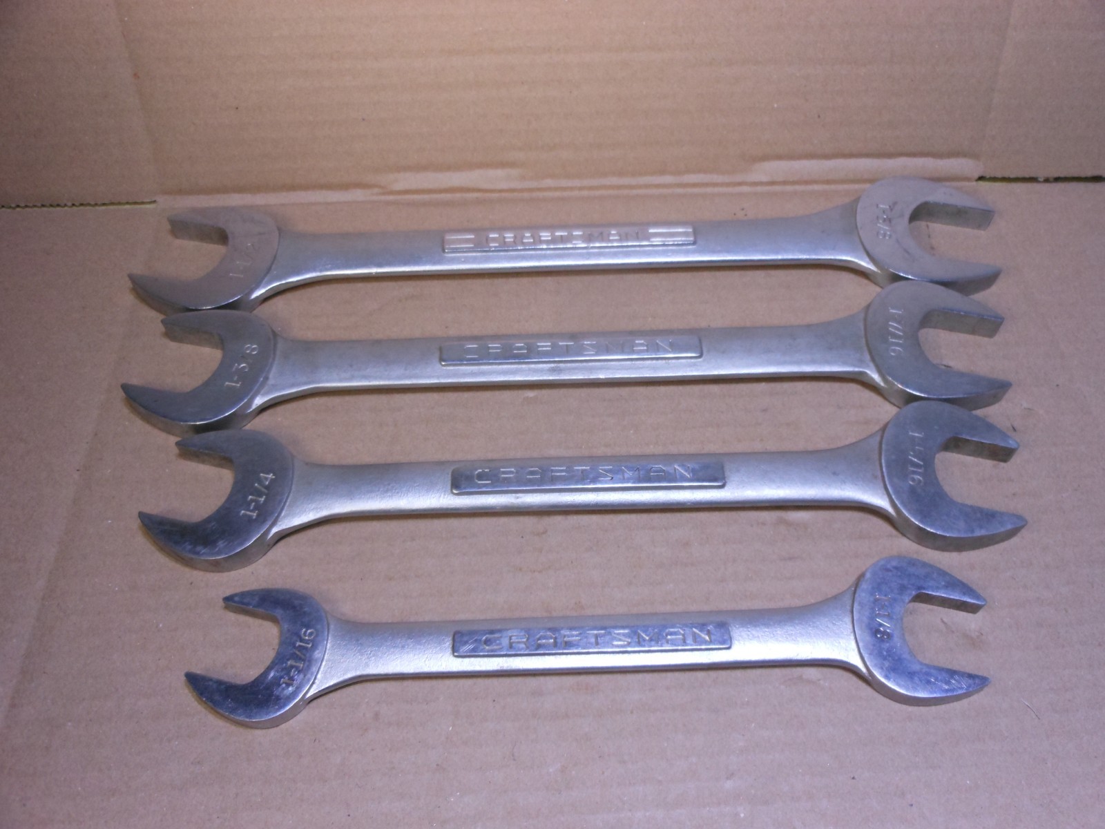 Lot of 4 Large Craftsman USA Double Open End Wrenches 1 1/16″ – 1 5/8″ 44589