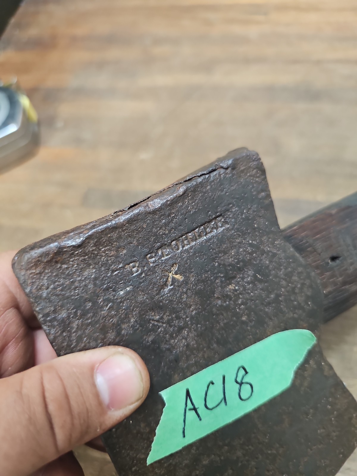 AC18- Antique Hand Forged JB STOHLER AXE Schaefferstown Pa 4 lb 7 oz