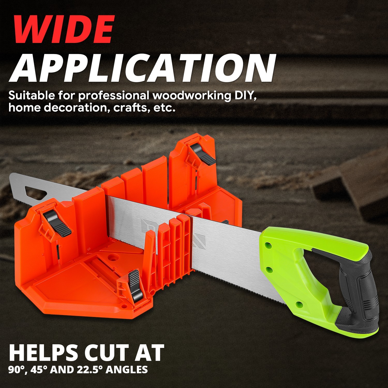 2Pcs Wood Cutting Clamping Miter Saw Box+Clamps Fits Woodworker Carver Carpenter