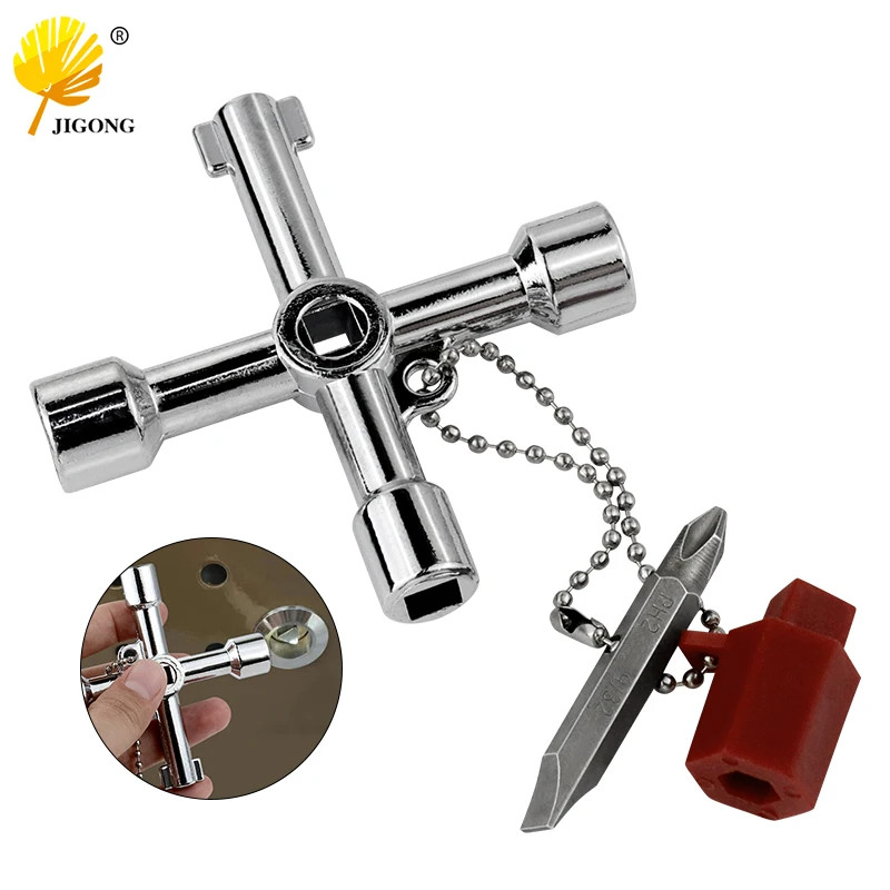 5 in 1 Cross Switch Key Wrench with Accessories Universal Square Triangle Train