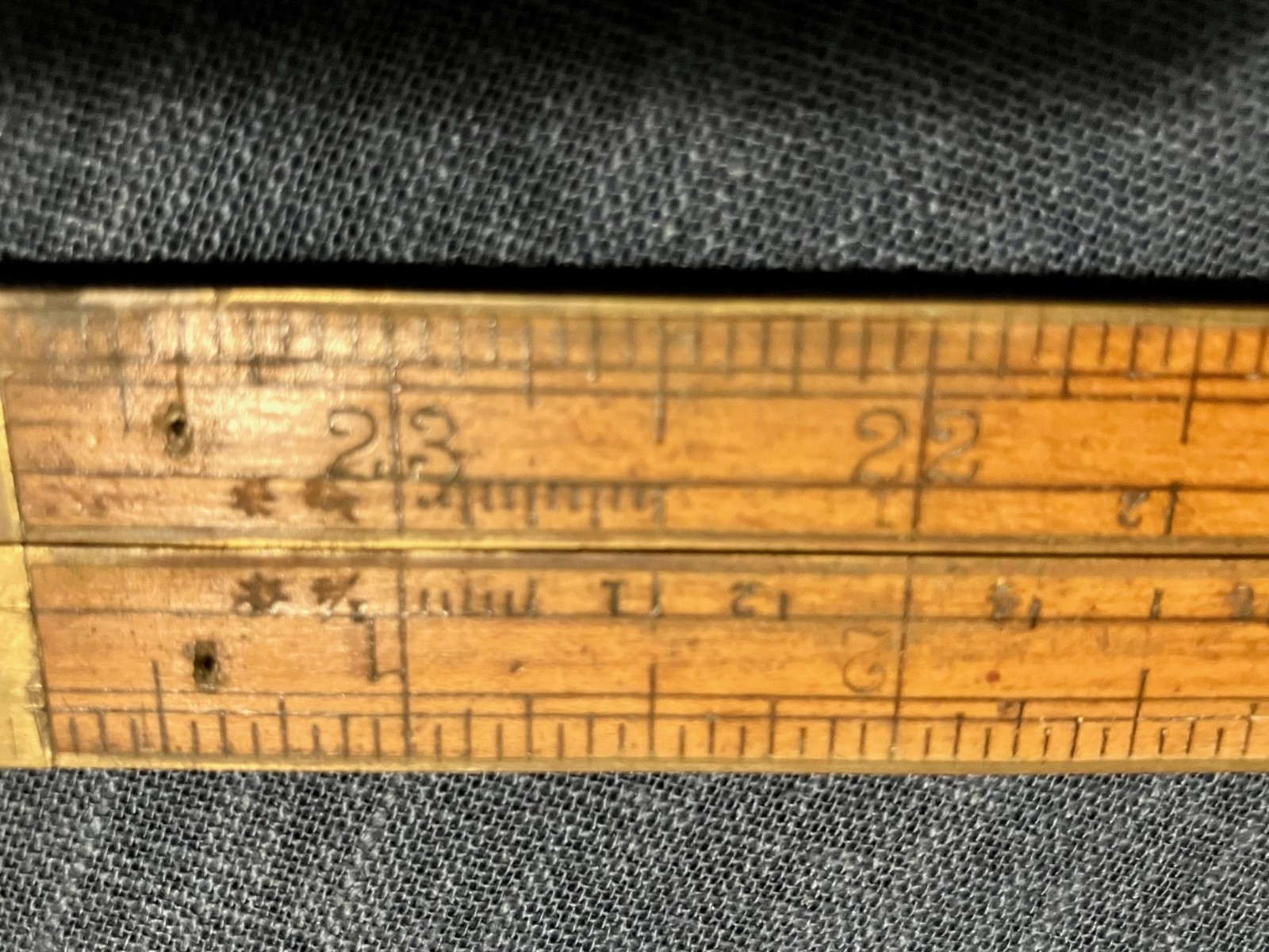 Antique STANLEY No. 62, 4 fold 24 inch rule ruler Pre 1920~ Boxwood and Brass