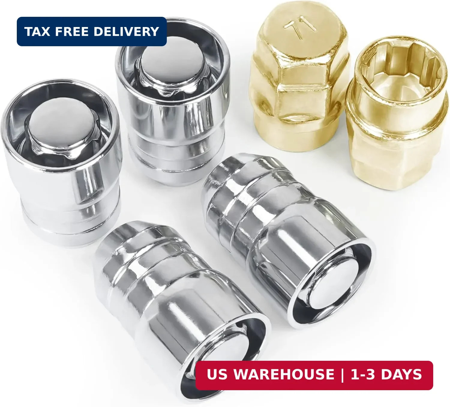 M12x1.5 Wheel Locking Lug Nuts, Chrome 1.5″ Length Cone Seat Wheel Tire