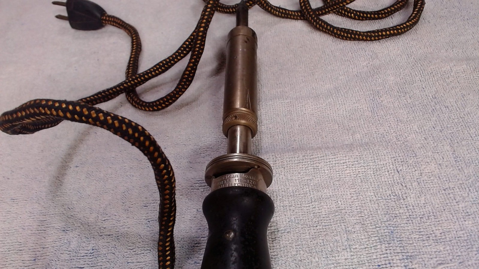 Vintage American Beauty 3138 Soldering Iron 100W Cloth Cord USA Untested