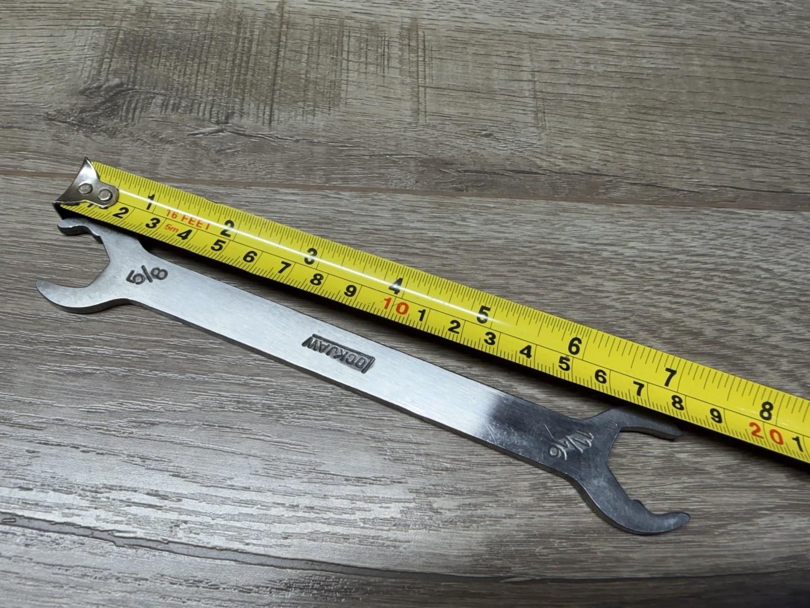 Vintage LockJaw Open End Wrench 5/8-11/16 Hand Tool Stainless US Pat #3785226
