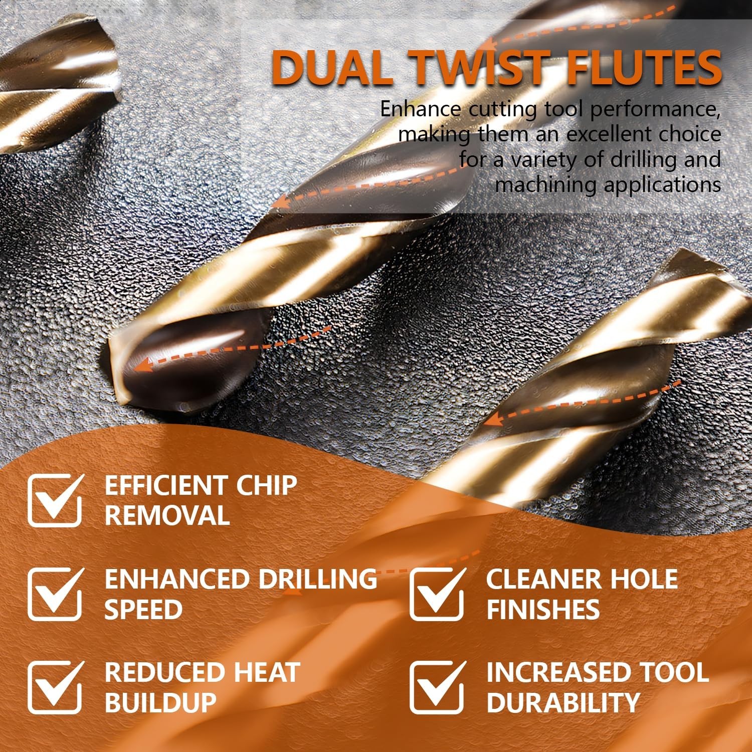 Hymnorq 5-Piece M35 Cobalt Drill Bit Set (9.5mm Metric) – 5% Cobalt HSS-CO Tw…