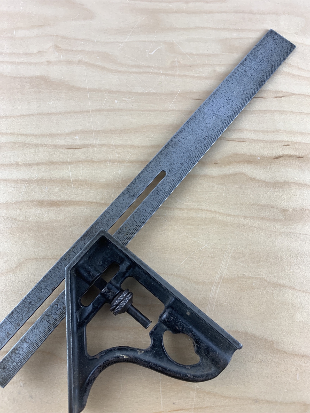 Vintage Stanley No.21 Slotted 12” Blade Combination Square