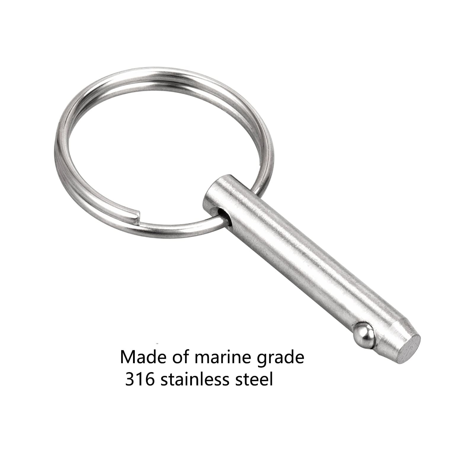Quick Release Pin Bimini Top Pin, Diameter 0.25 Inch(6.3 mm), Total Length 2.